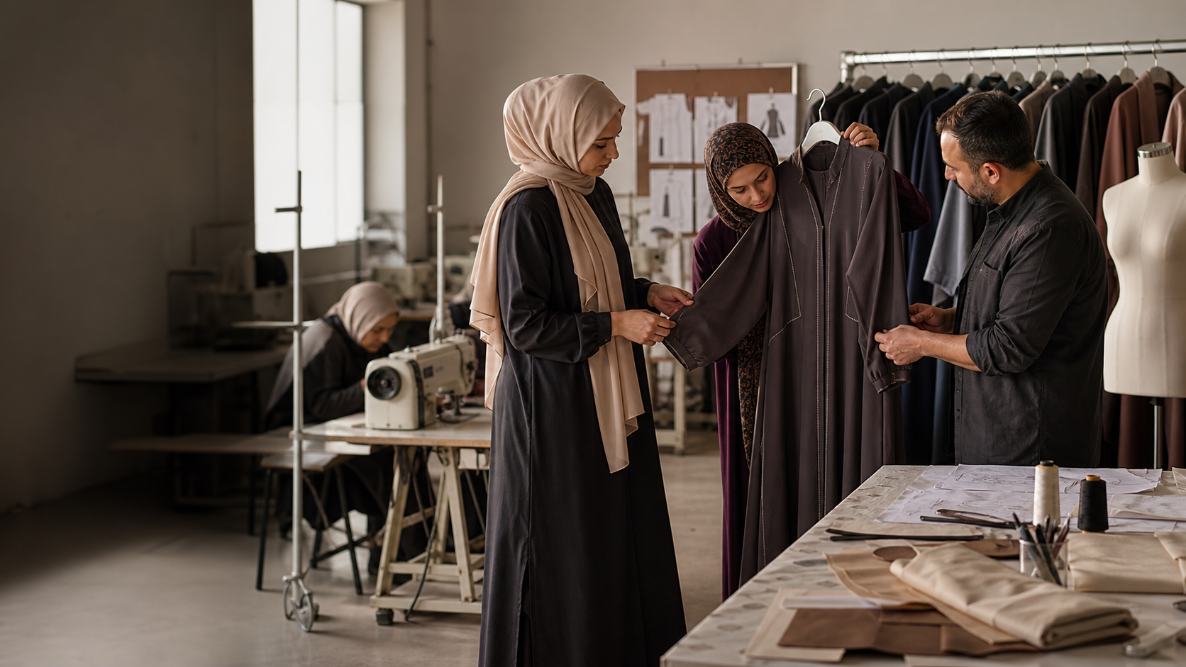 Concept image of a garment-development workspace